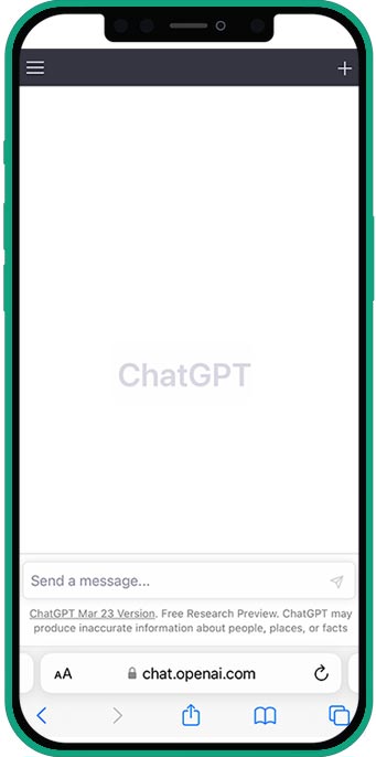 Screenshot of the ChatGPT app